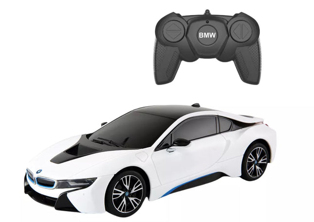 RC Automobilis 1:18 Rastar BMW I8 Baltas