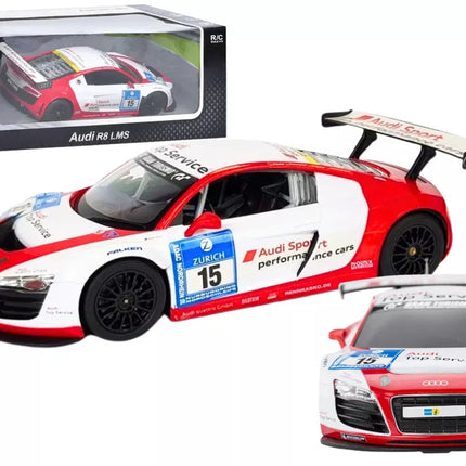 Automobilis R/C 1:24 Nuotoliniu būdu valdomas sportinis AUDI R8 LMS baltas