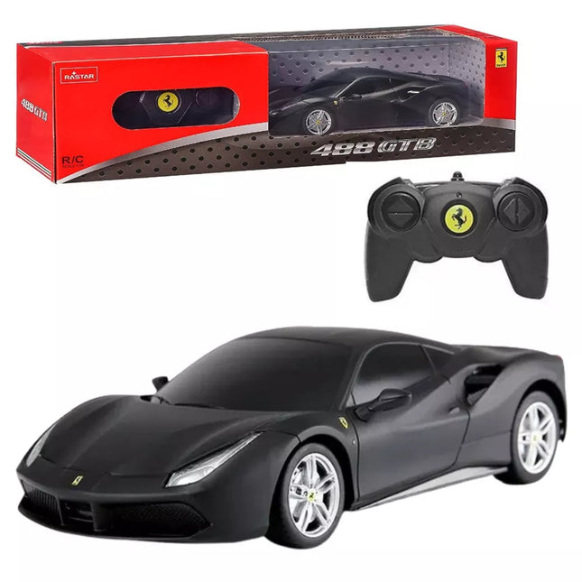 RC Automobilis Rastar 1:24 Ferrari 488 GTB, juodas