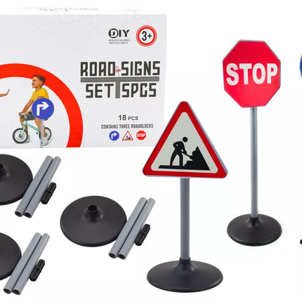 Edukacinis Žaislų Rinkinys Dideli Kelio Ženklai 76 cm 3 vnt.