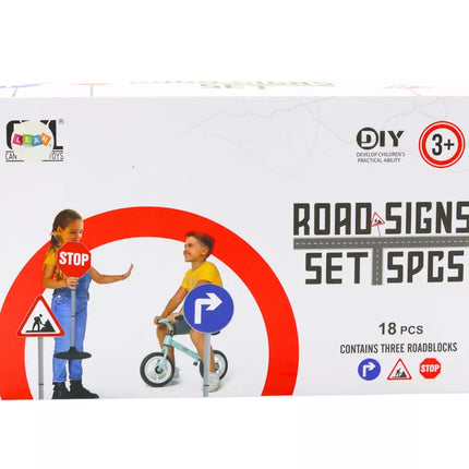 Edukacinis Žaislų Rinkinys Dideli Kelio Ženklai 76 cm 3 vnt.