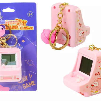 Elektroninis žaidimas Tetris Pocket raktų pakabukas rožinis