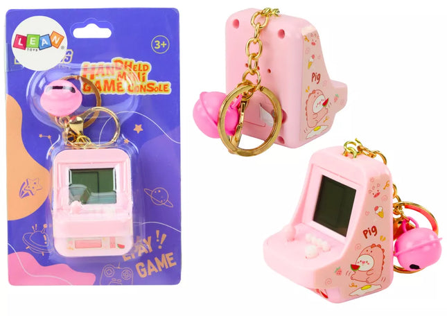 Elektroninis žaidimas Tetris Pocket raktų pakabukas rožinis