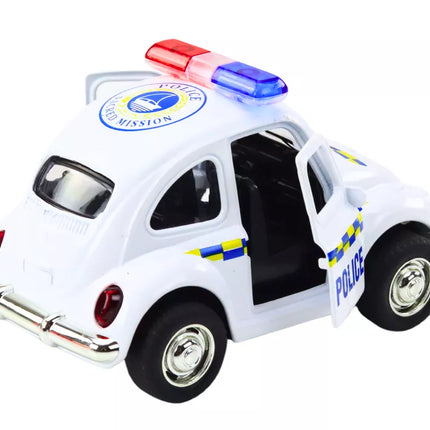 Klasikinis policijos automobilis 1:38 Važiuoja, šviečia, skleidžia garsus, baltas