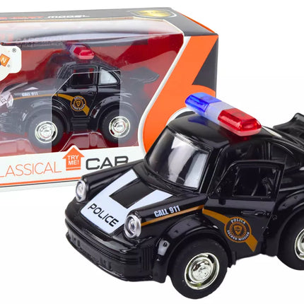 Klasikinis policijos automobilis 1:38 Važiuoja, šviečia, skleidžia garsus, juodas