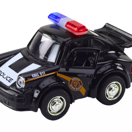 Klasikinis policijos automobilis 1:38 Važiuoja, šviečia, skleidžia garsus, juodas