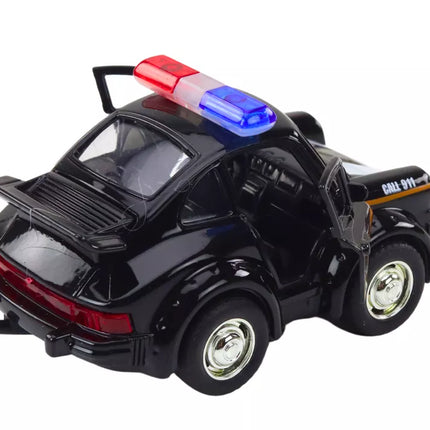 Klasikinis policijos automobilis 1:38 Važiuoja, šviečia, skleidžia garsus, juodas