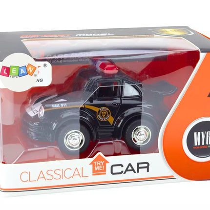 Klasikinis policijos automobilis 1:38 Važiuoja, šviečia, skleidžia garsus, juodas