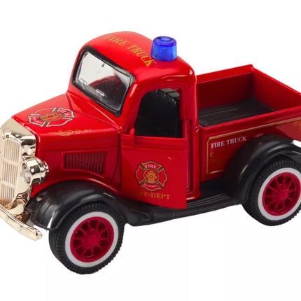 Klasikinis gaisrinės mašinos modelis 1:36, važiuoja, šviečia, skleidžia garsus, raudonas