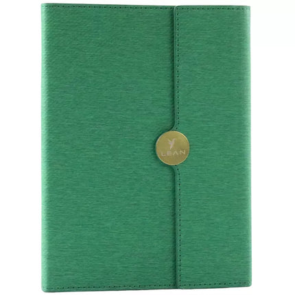 Biuro užrašų knygelė su magnetu A5 linijomis, žaliu viršeliu