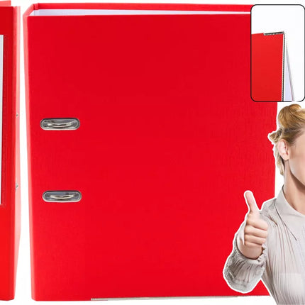 A4 formato dokumentų segtuvas / 75 mm svirtinis mechanizmas, raudonas