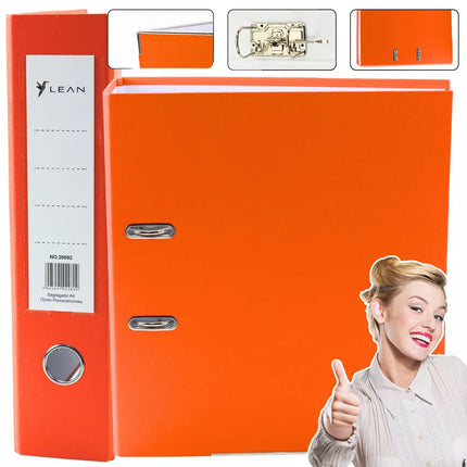 A4 formato segtuvas dokumentams, 75 mm, oranžinis