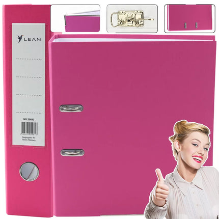 A4 formato dokumentų segtuvas / 75 mm svirties mechanizmas, rožinis