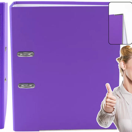 A4 formato segtuvas dokumentams, 75 mm, svirties mechanizmas, violetinis