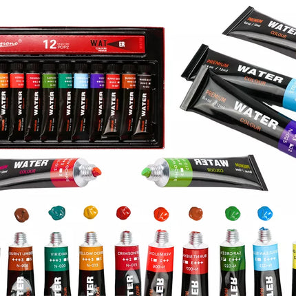 Akrilinių dažų rinkinys tūbelėse, 12 spalvų