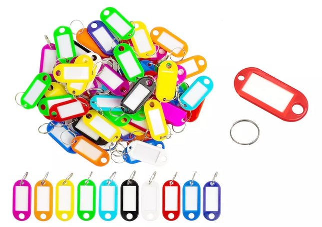 Raktų pakabukų rinkinys, 100 vienetų, MIX spalvos