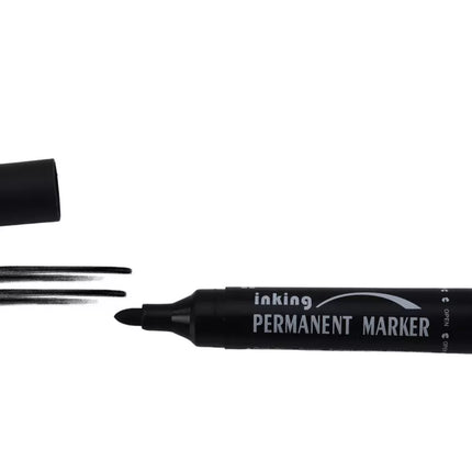 Permanentinių žymeklių rinkinys, atsparus vandeniui, juodas, 10 vnt.