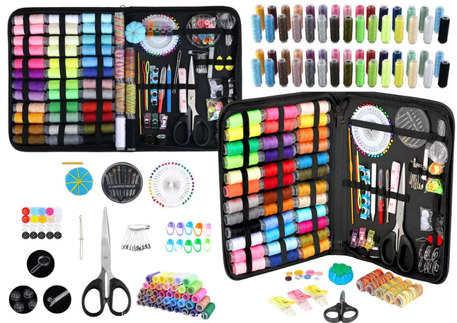 Didelis siuvimo rinkinys dėžutėje įrankių dėžėje 228el