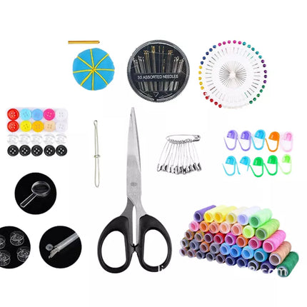 Didelis siuvimo rinkinys dėžutėje įrankių dėžėje 228el