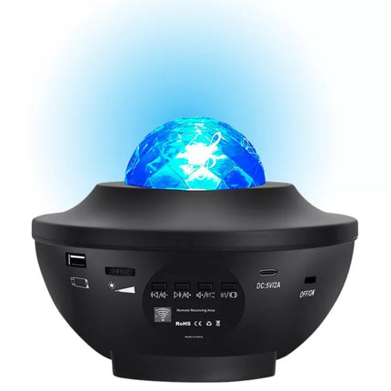 Žvaigždžių projektoriaus LED lempa su Bluetooth garsiakalbiu ir nuotoliniu valdymu