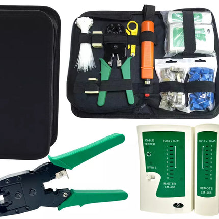 Tinklo įrankių rinkinys 19in1 kabelių testeris gofravimo įrankis