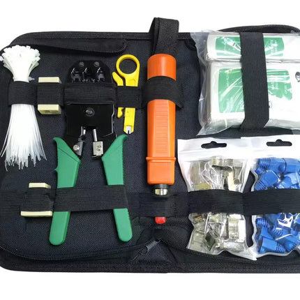 Tinklo įrankių rinkinys 19in1 kabelių testeris gofravimo įrankis