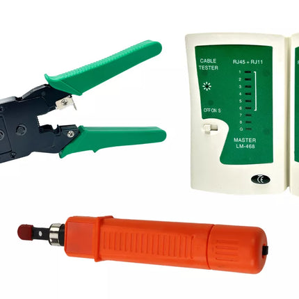 Tinklo įrankių rinkinys 19in1 kabelių testeris gofravimo įrankis