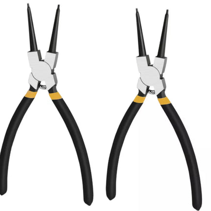 Žiedinių spaustukų replių rinkinys, lenktos tiesios, 4 vnt.