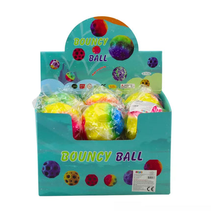 Šviečiantis kamuoliukas minkymui ir atmušinėjimui su įdubimais, spalvotas, 9,5cm