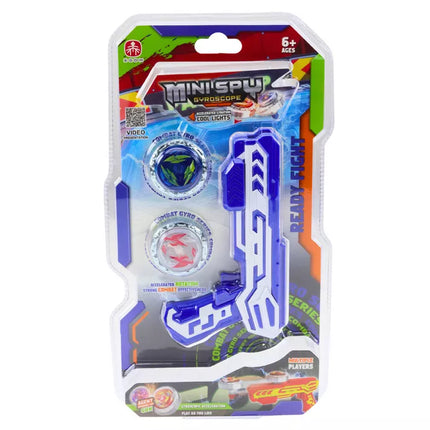 Šautuvas-paleidėjas su 2 metaliniais diskais, mėlynos šviesos