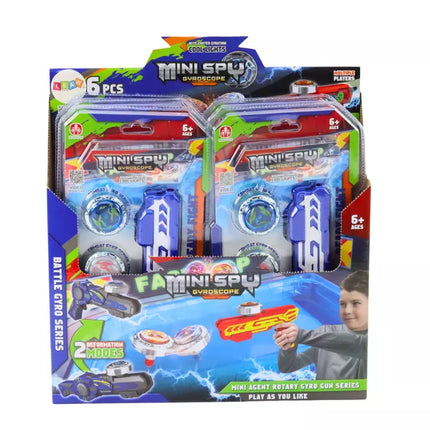 Šautuvas-paleidėjas su 2 metaliniais diskais, mėlynos šviesos