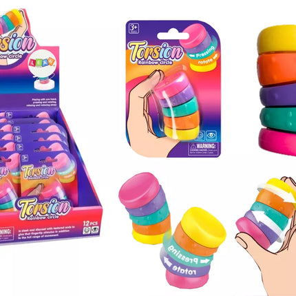 Sensorinis žaislas nuo streso „Vaivorykštės“ besisukantys ratukai