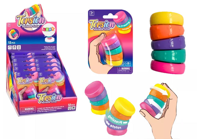 Sensorinis žaislas nuo streso „Vaivorykštės“ besisukantys ratukai