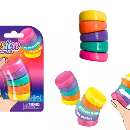 Sensorinis žaislas nuo streso „Vaivorykštės“ besisukantys ratukai