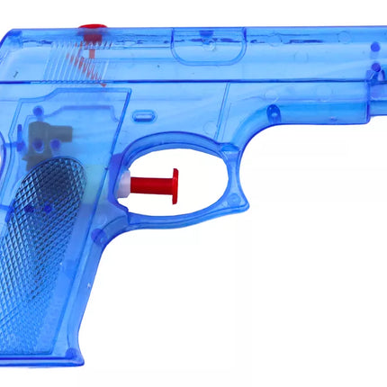 Vandens šautuvas mažas plastikinis mėlynas 15 cm x 10,5 cm