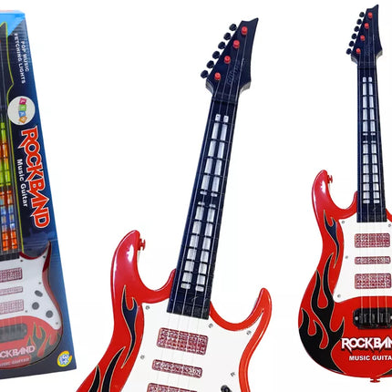 Elektrinė gitara vaikams, švieselės, melodijos, raudona