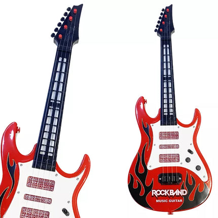 Elektrinė gitara vaikams, švieselės, melodijos, raudona