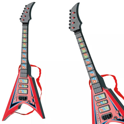 Elektrinė gitara vaikams, švieselės, melodijos, raudona