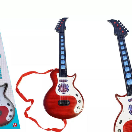 Elektrinė gitara vaikams, švieselės, melodijos, raudona