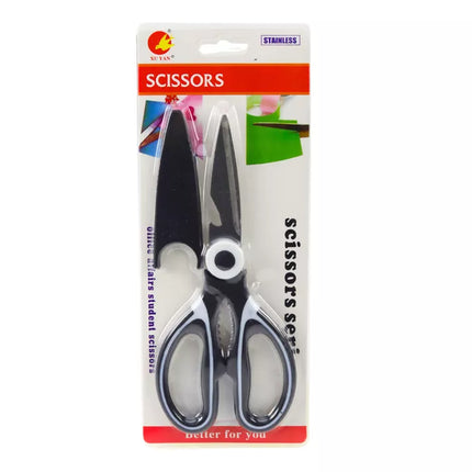 Daugiafunkcinės virtuvinės žirklės su neslystančiu ašmenų dangteliu