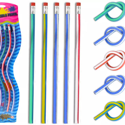 Lankstus pieštukas su trintuku, minkštas, lankstomas, 5 vnt., 30 cm