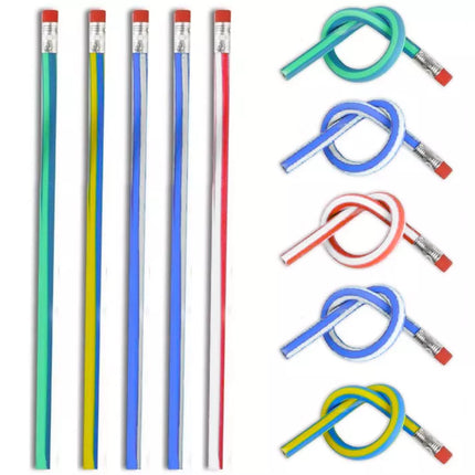 Lankstus pieštukas su trintuku, minkštas, lankstomas, 5 vnt., 30 cm