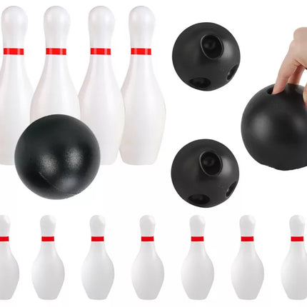 Klasikinis boulingo rinkinys: du kamuoliai, 10 kėglių, įgūdžių žaidimas