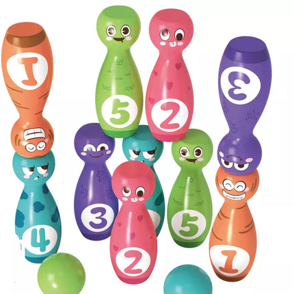 Boulingo rinkinys "Smiley" kamuoliai spalvoti 10 vnt.