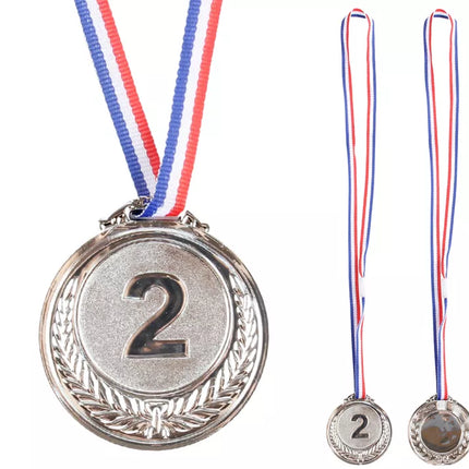 Sidabro medalis, antros vietos prizo trofėjus, cinkas, 6,5 cm