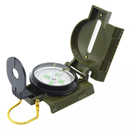 Turistinis kompasas su fluorescencinėmis rodyklėmis, aliuminio korpusas