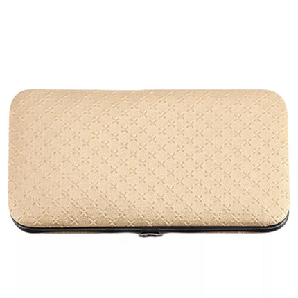 Manikiūro ir pedikiūro rinkinys dėkle, įrankių dėžutė smėlio spalvos, 20 dalių