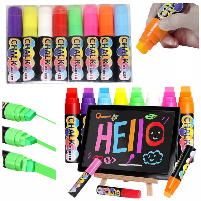 Kreidelių žymeklių spalvotas daugiafunkcinis 8 dalių rinkinys