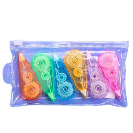 Spalvinga korektoriaus juostelių rinkinys su užtrauktuku, 6 vnt.