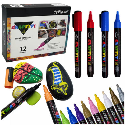 Akrilinių žymeklių rinkinys Intensyvios spalvos 12 vnt.